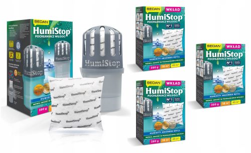 Nedvesség elnyelő - Humistop Humistop PW284 nedvességelnyelő 280 g + 4× Humistop nedvességelnyelő betét 280 g