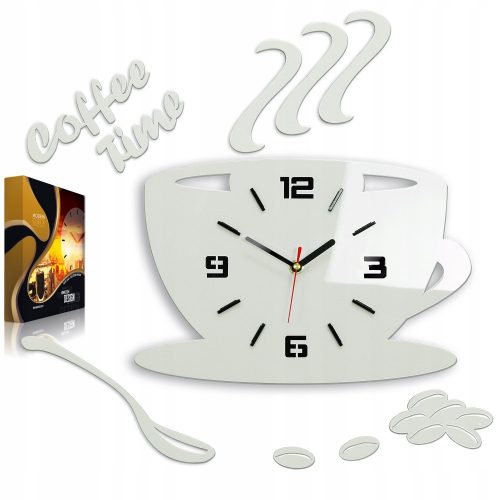 Óra - ModernClock falióra fehér, fekete 64cm