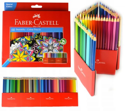  Faber-Castell ceruza zsírkréta 60 db + Faber-Castell hagyományos fekete toll