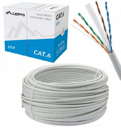  UTP CAT 6 CAT 50 m HÁLÓZATI KÁBEL SODRAT PÁROS LAN Lanberg internetkábel