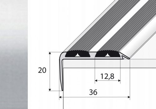 Lépcső élvédő profilok - 120 cm -es lépcsőszalag nem -ezüst A37N