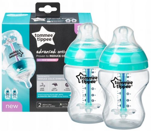 Bébiüveg - Tommee Tippee palack 2x260 ml anti -colikus érzékelő