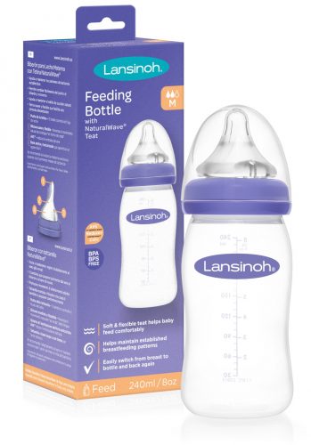 Bébiüveg - Lansinoh Anti -Colic Palack 240 ml közepes cumi