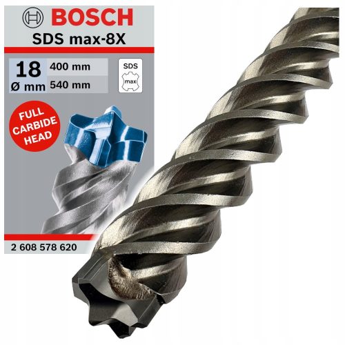  Bosch SDS max-8X fúrószár 18/540/400 szilikátokhoz