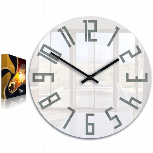 Óra - ModernClock falióra fehér, fekete, szürke árnyalatok, 32 cm