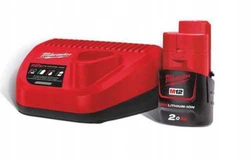 Tartalék akkumulátor - Milwaukee M12 C12 Charger + akkumulátor 2.0AH M12B2