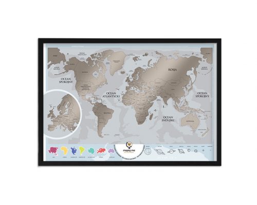  Scratch Map kerete Fekete Fa B2 50x70cm