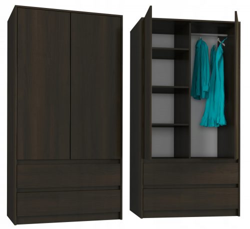  Mobene Modern gardrób 90 x 180 x 55 cm-es wenge fiók