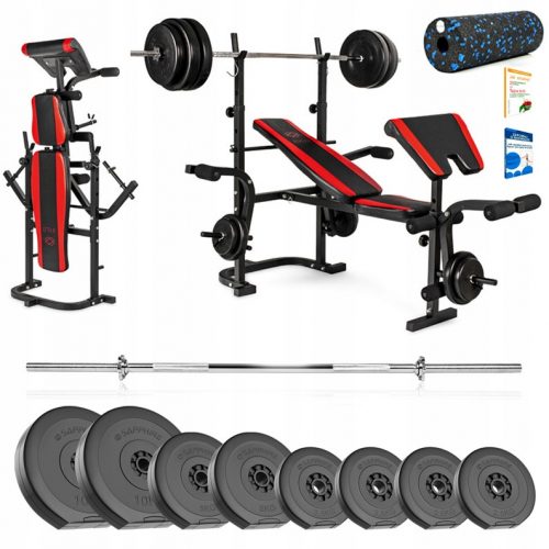 Fitness készlet - Xylo tornaterem 62 kg pad+gryf+terhelés