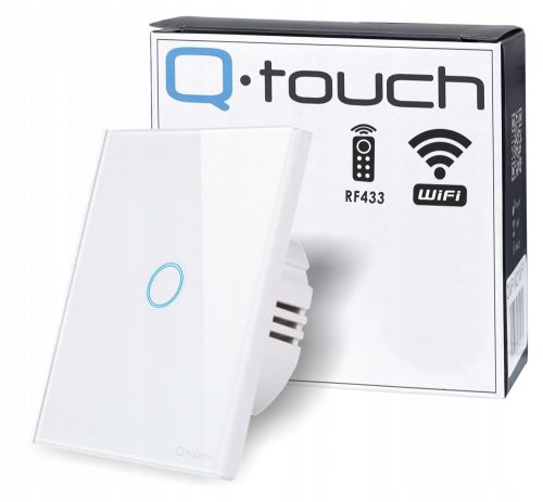 Egyérintéses kapcsoló, Classic, Süllyesztett, Távirányítós Qtouch fehér QWP.W1.WIFI-TOUCH QUADRA GLASS SWITCH