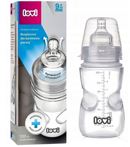 Bébiüveg - Lovi palack orvosi+ 330 ml 9 m+