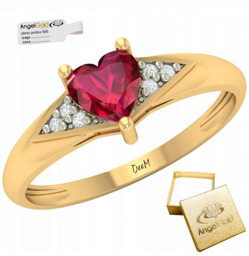  ARANY ELjegyzési gyűrű HEART RUBY PR. 333