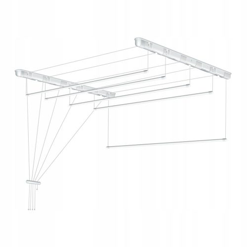 Ruhaszárító állvány - Fehér mennyezeti szárító 5 rudak mosásához 140 cm állítható szilárd divatos