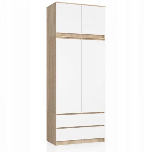 Szekrény S 90cm 2d 2sz Sonoma / White + kiterjesztés