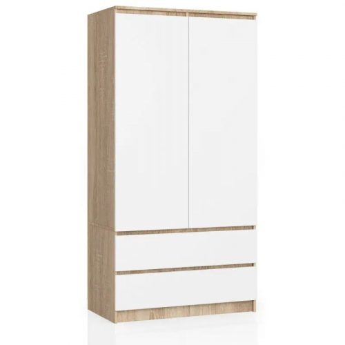 Szekrény szekrény S 90cm 2d 2sz Sonoma / White