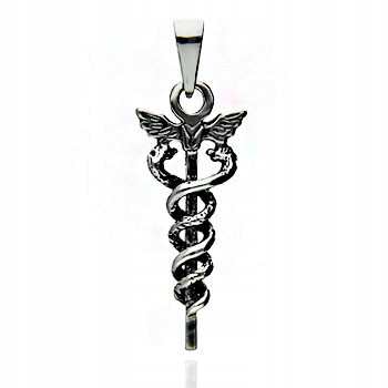  GEMMA TALISMAN SNAKE AESCULAPE CADUCEUS SILVER 925 (