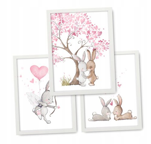 Kép a gyerekszobába - Bunnies set 3 kép 33x43 ikea keretek #74