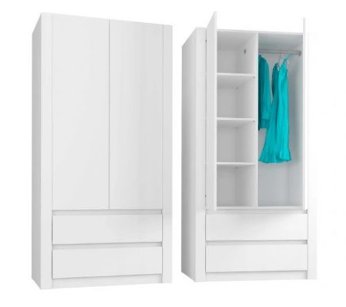 Szekrény szekrény 90 cm 2d 2sz White B-20