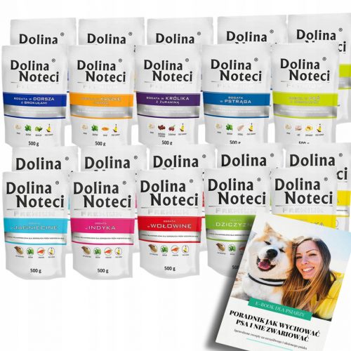  DOLINA NOTECI PREMIUM mora ételtasak ÍZEK KEVERÉKE 20x500g + EBOOK DOG