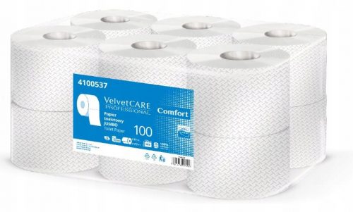 Vécé papír - Velétcare jumbo WC -papír fehér 12 db 100m