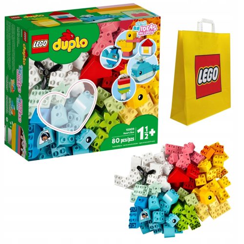  LEGO Duplo 10909 szívdoboz + LEGO 6315792 VP PAPÍRZSÁK KÖZEPES M 34X41X10 TE