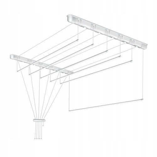 Ruhaszárító állvány - Mennyezeti fürdőszoba szárító 6 rúd 150 cm szilárd tartós fehér