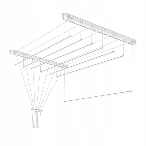 Ruhaszárító állvány - Divatos mennyezeti szárító 7 rudak mosásához 120 cm tartós szilárd