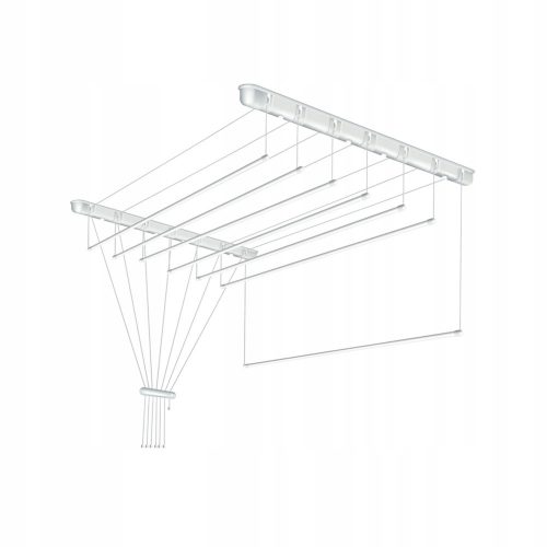 Ruhaszárító állvány - Mennyezeti fürdőszoba szárító 7 rudak mosására 190 cm szilárd divatos fehér