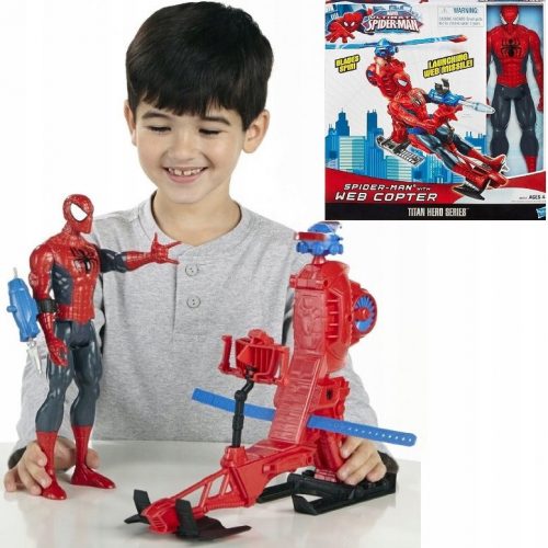 Játék figura - HASBRO SPIDERMAN 30cm + HELIKOPTER A6747 WEB COPTER